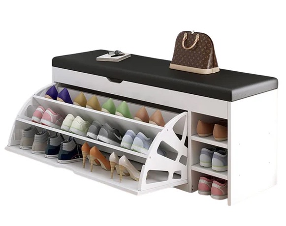 Dulap pentru pantofi tip bancheta ALB 100 X 34 X 51